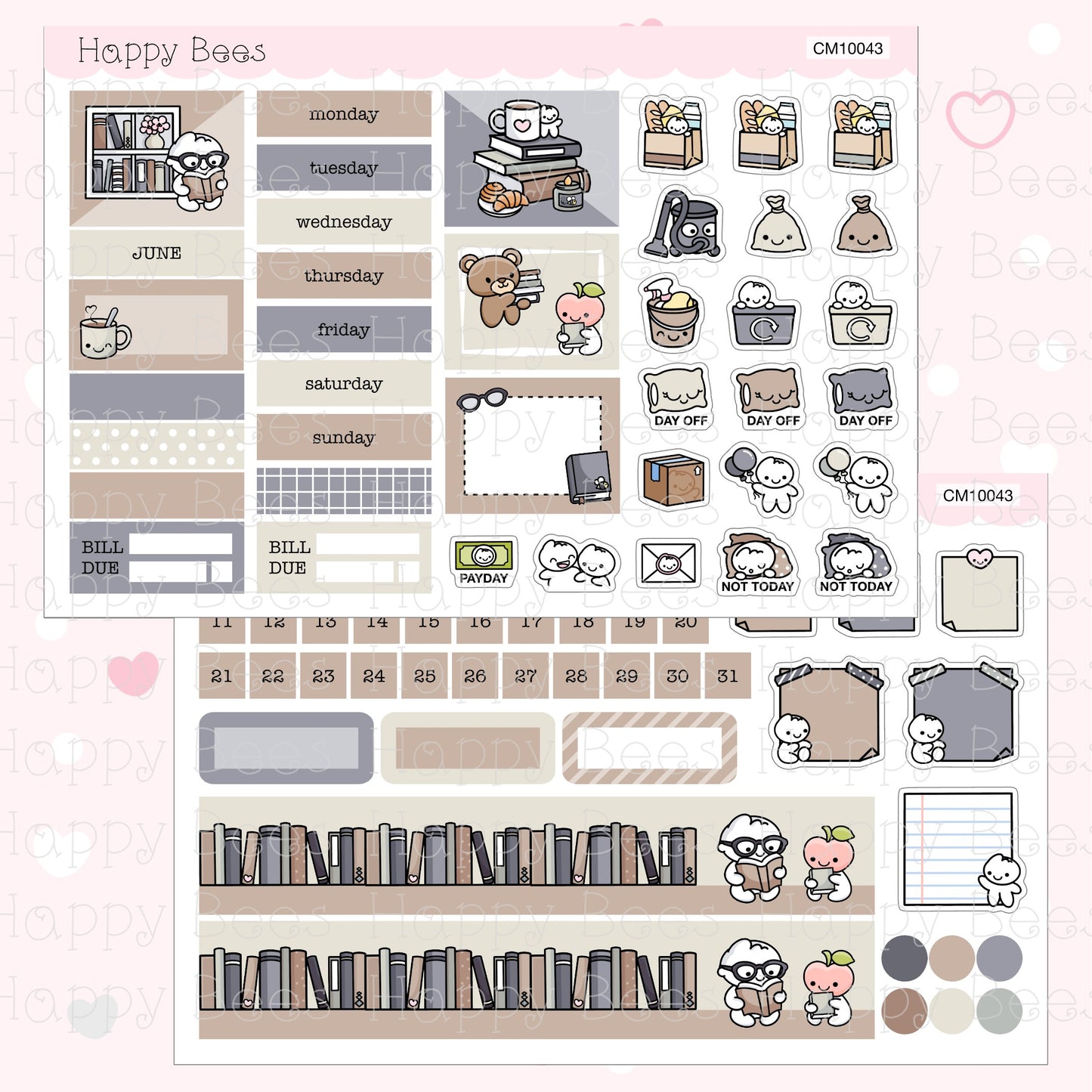 January to June - Hobonichi Cousin Monthly Planner Sticker Kit Vol. 2 CM10038-43