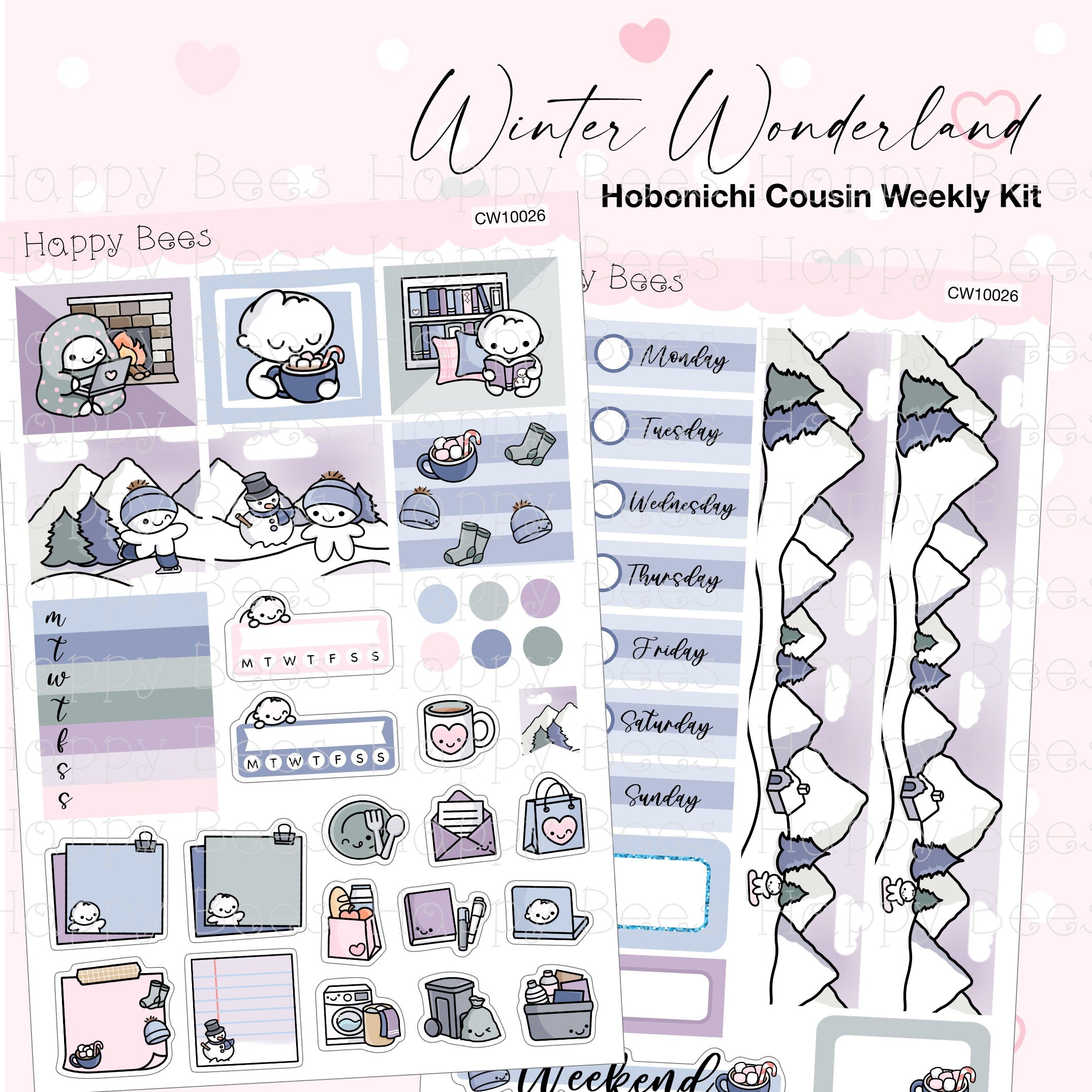 Winter Wonderland - Hobonichi Cousin Weekly Planner Sticker Kit CW1002 ...
