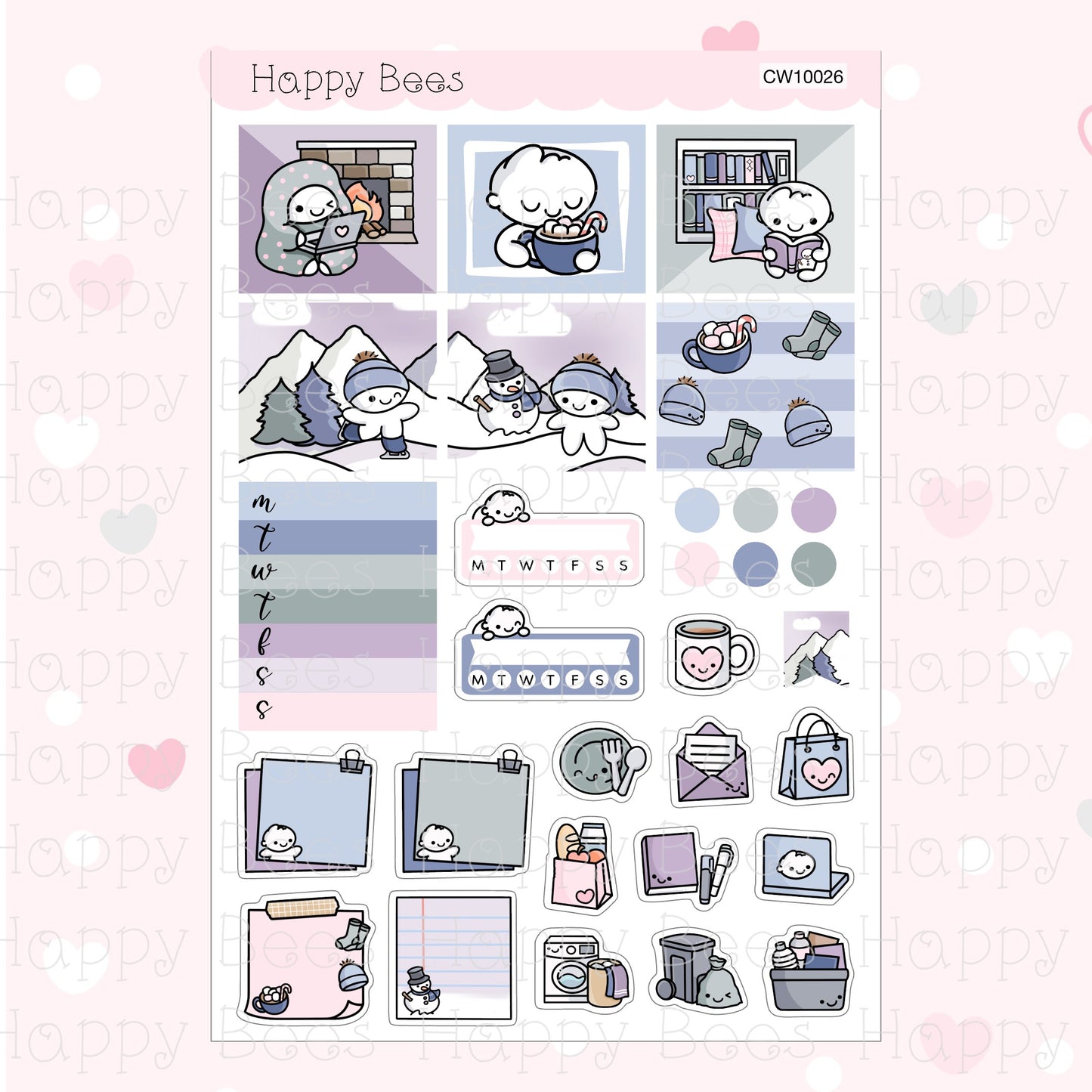 Winter Wonderland - Hobonichi Cousin Weekly Planner Sticker Kit CW10026