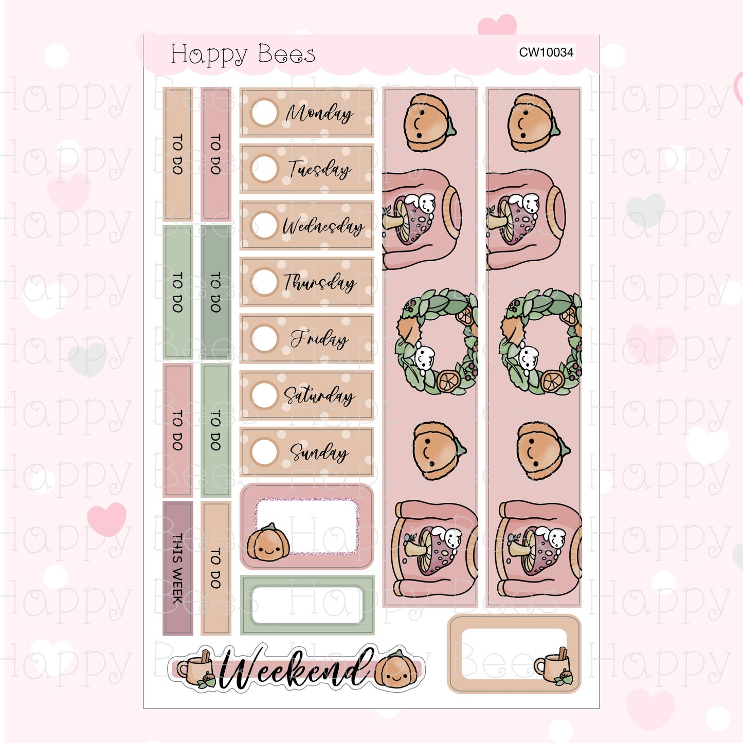 Autumn Crafts - Hobonichi Cousin Weekly Planner Sticker Kit CW10034