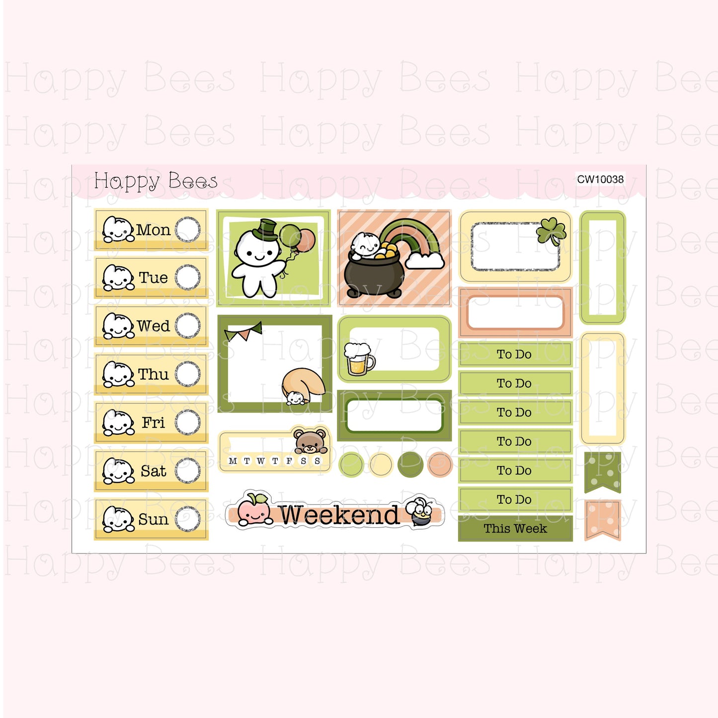 Lucky Day - Hobonichi Cousin Mini Weekly Planner Sticker Kit CW10038