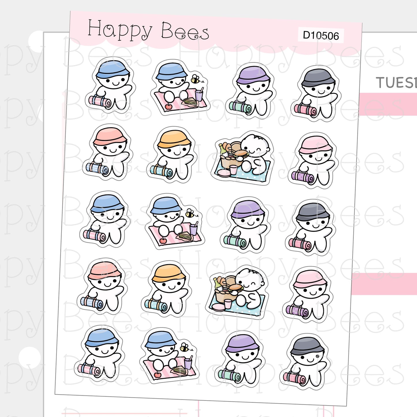 Picnic Doodles - Cute Summer Planner Stickers D10506