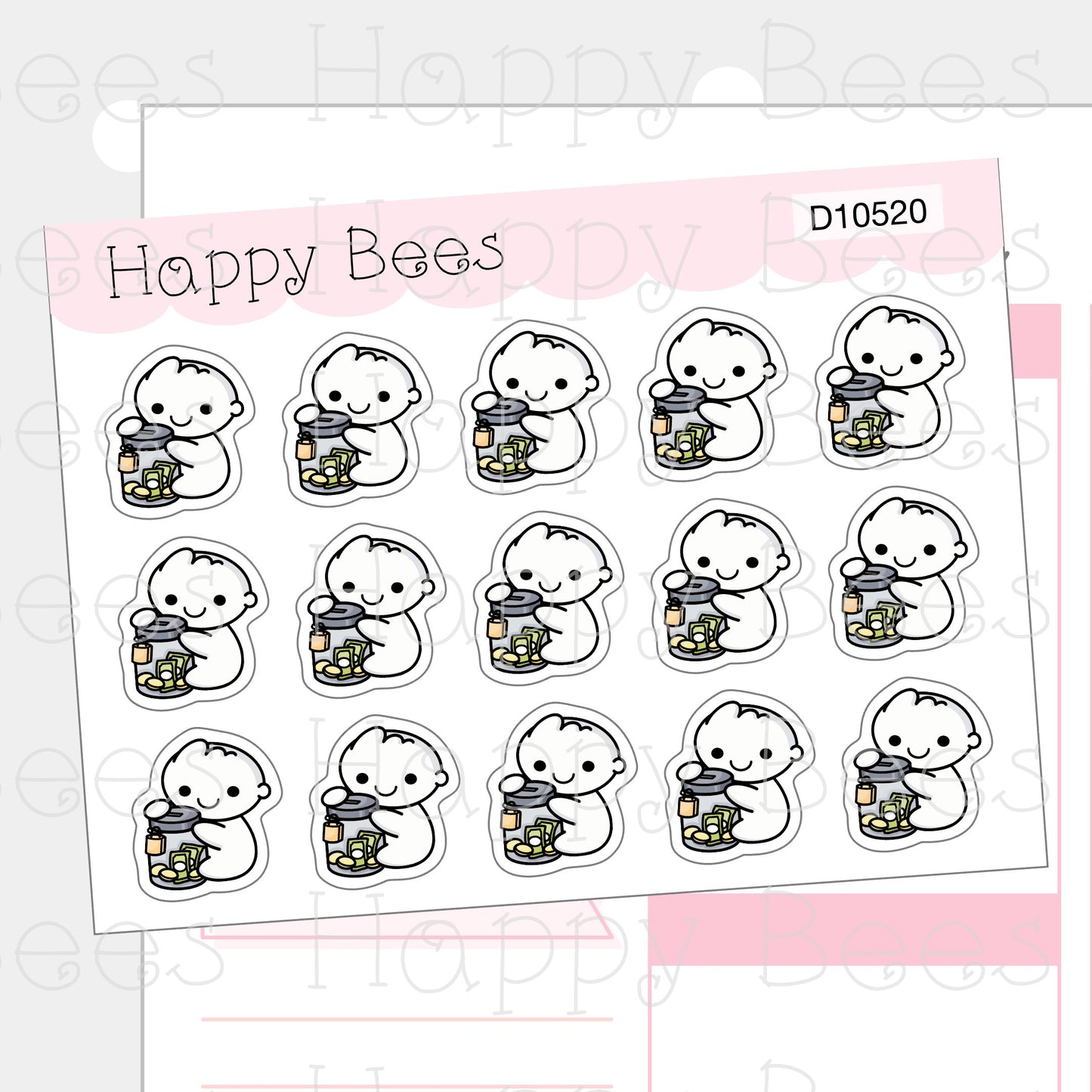No Spend Doodles - Cute Finance Budget Planner Stickers D10520
