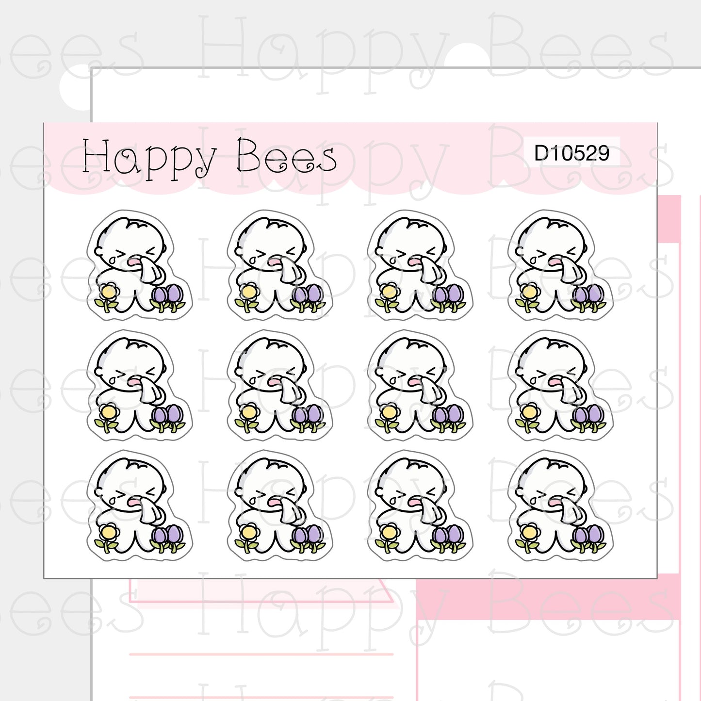 Hay Fever Doodles - Cute Allergies Planner Stickers D10529