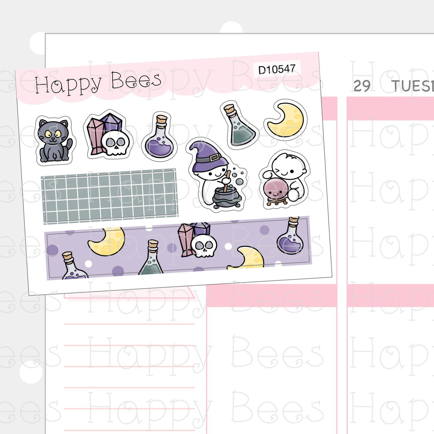 Halloween Deco Sheet - Cute Doodles Fall Planner Stickers D10547
