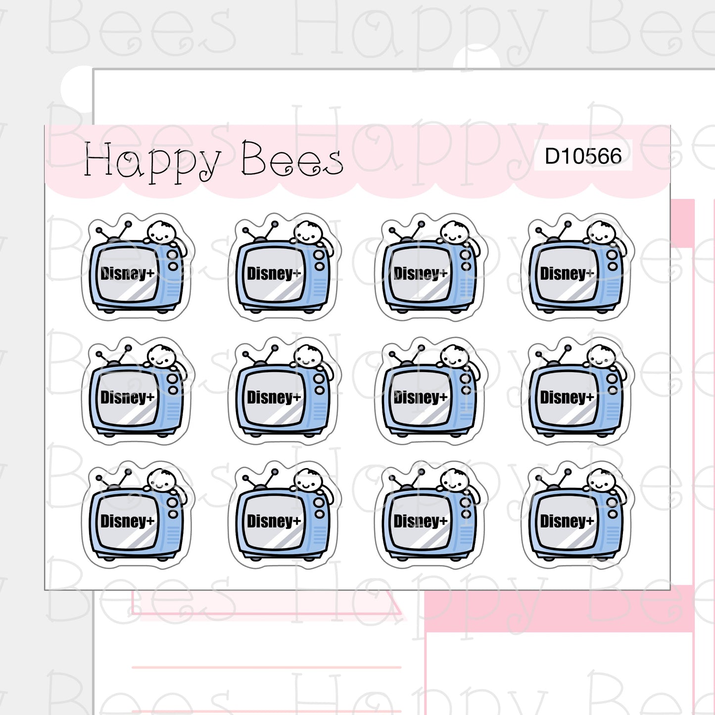 TV Subscription Doodles - Cute Journal Planner Stickers D10566