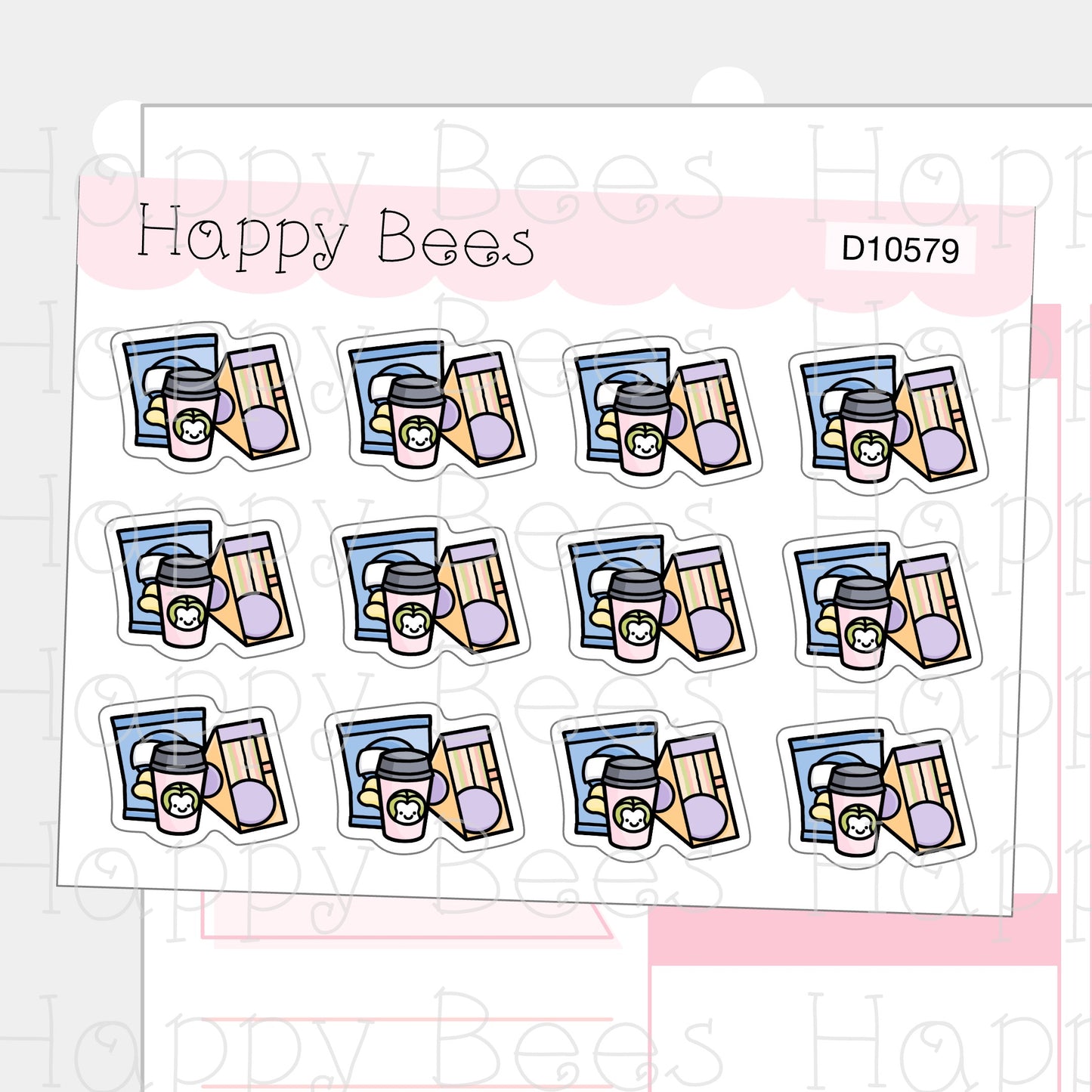Meal Deal Doodles - Cute Food Journal Planner Stickers D10579