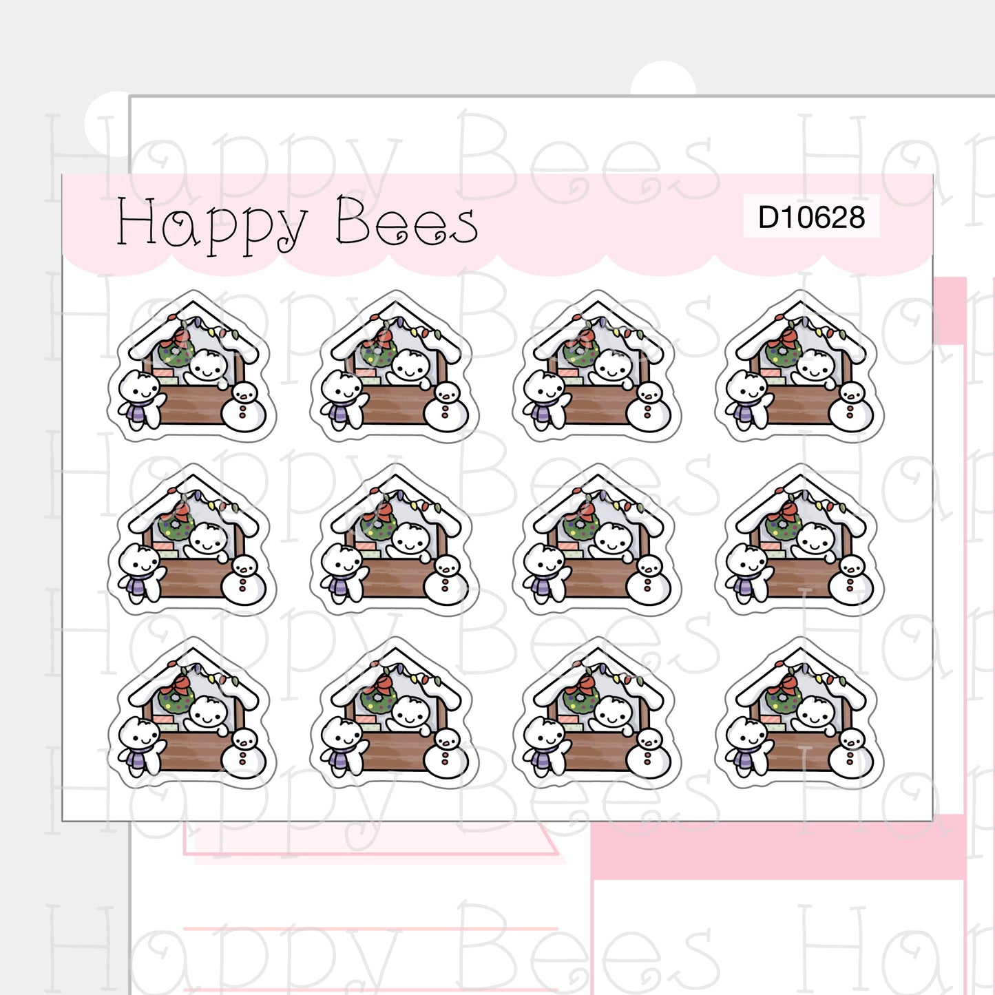 Christmas Market Doodles - Cute Journal Planner Stickers D10628