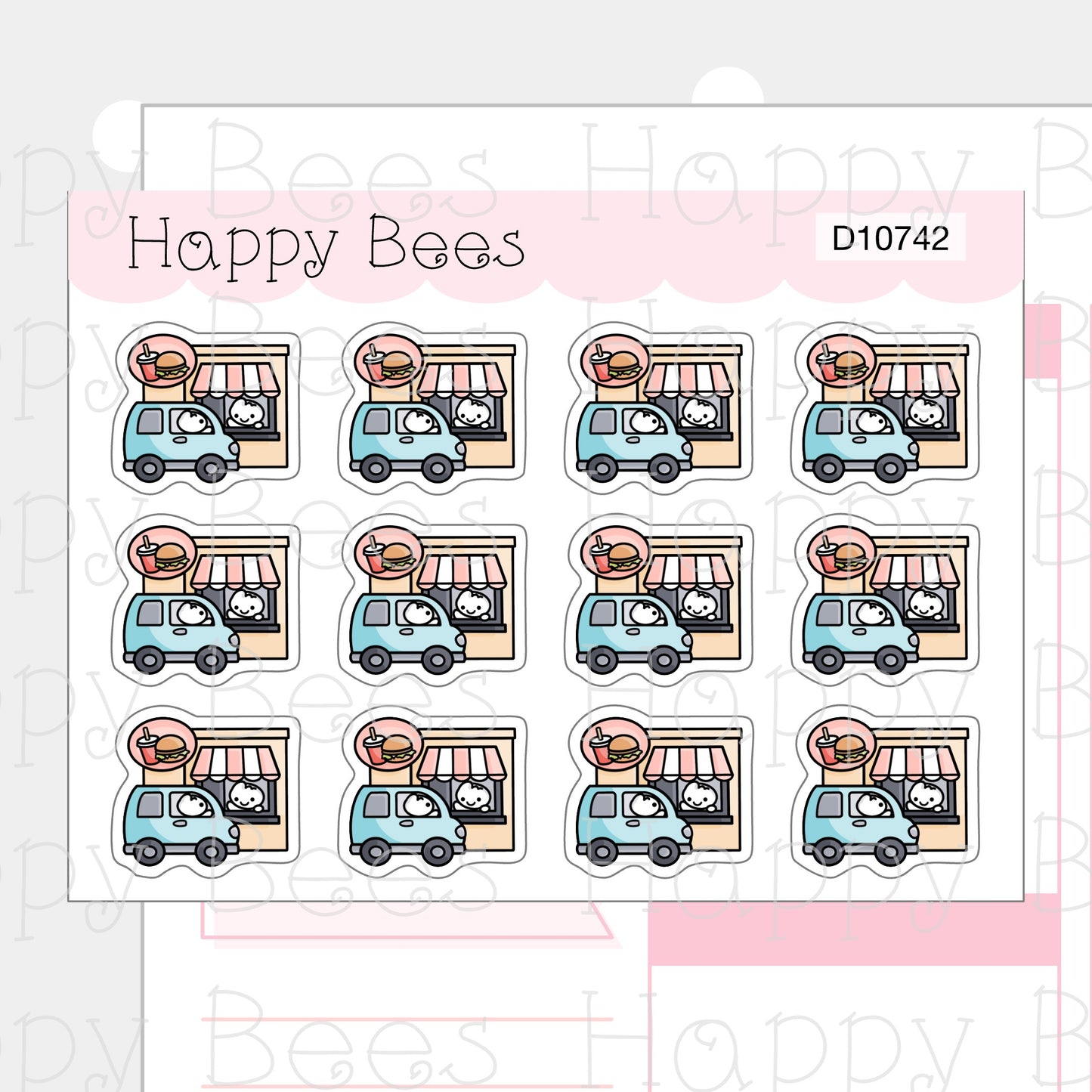 Drive Thru Doodles - Cute Takeaway Food Delivery Planner Stickers D10742