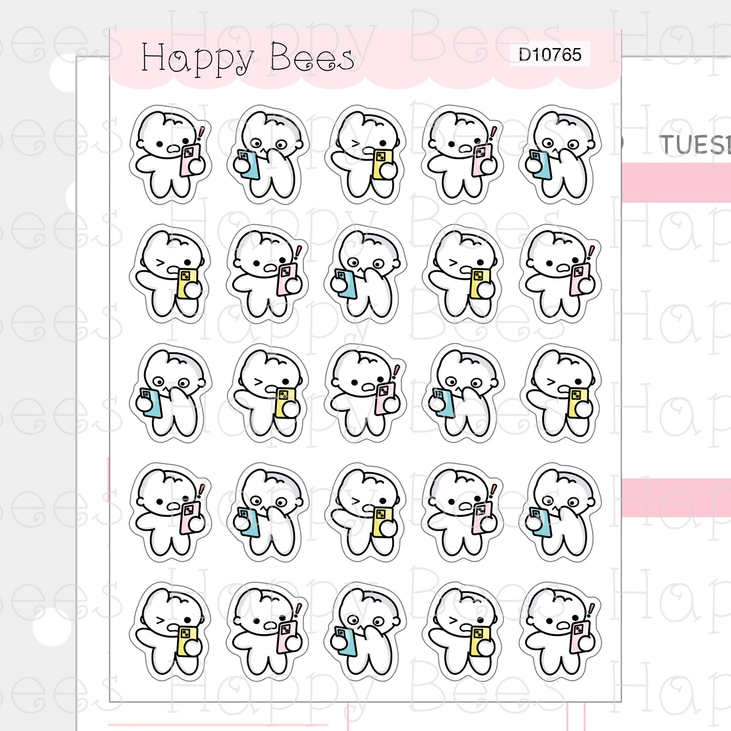 Shocking News Doodles - Cute Positive Mood Self Care Planner Stickers D10765