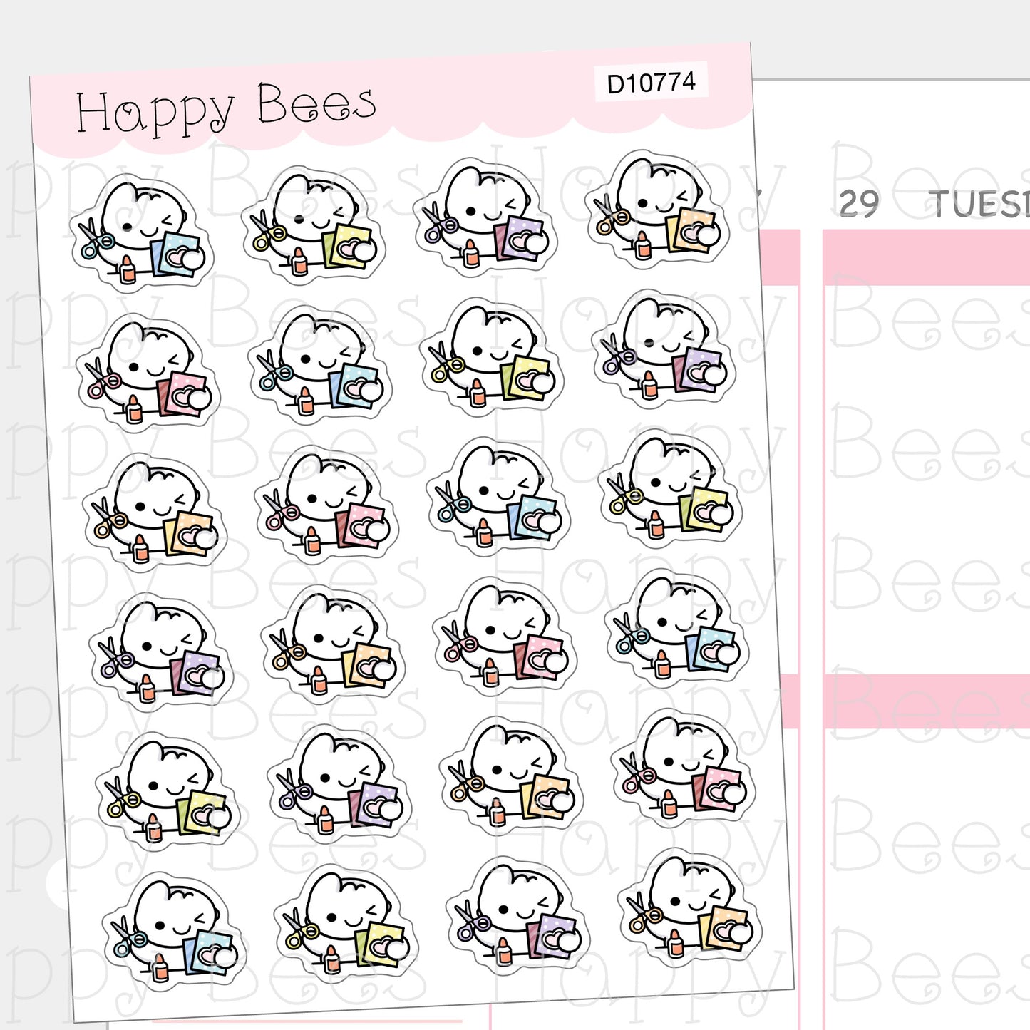 Craft Time Doodles - Cute Journaling Planning Planner Stickers D10774