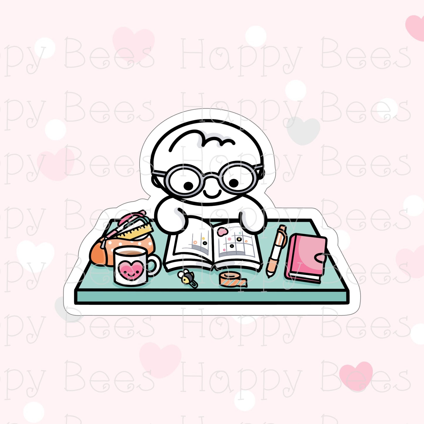 Planner Desk Die Cut - Cute Doodles Bullet Journal Planner Stickers DC10046