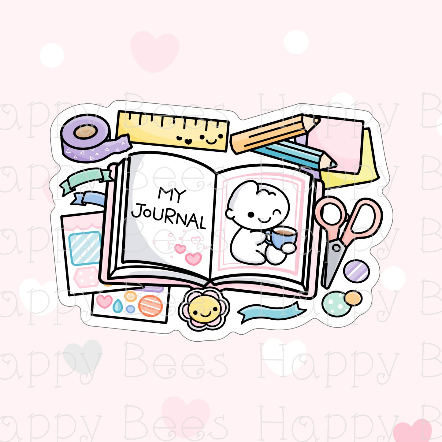 Journal Time Die Cut Doodles - Cute Bullet Journal Planner Stickers DC10053