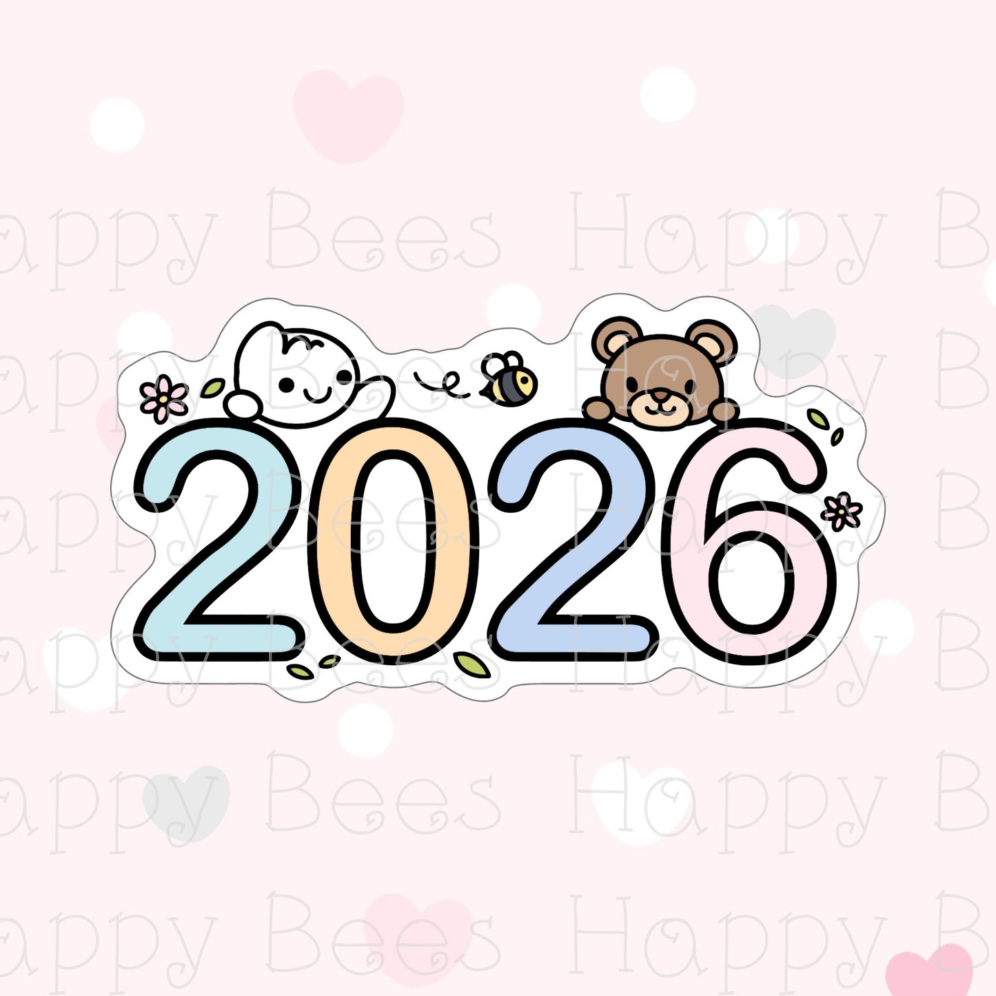 2026 New Year Die Cut Doodles - Cute Bullet Journal Planner Stickers DC10062