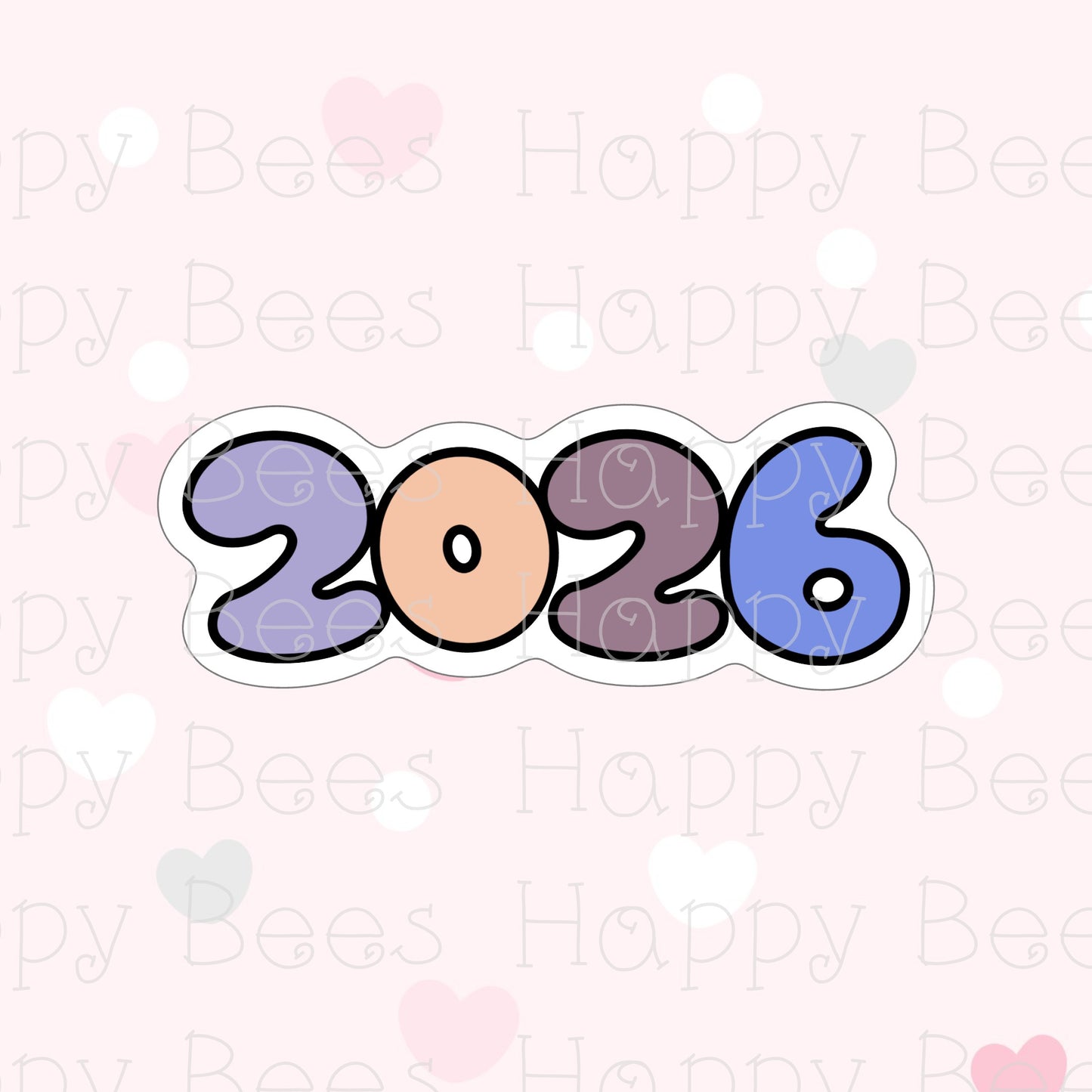 2026 New Year Holographic Die Cut Doodles - Cute Bullet Journal Planner Stickers DC10063