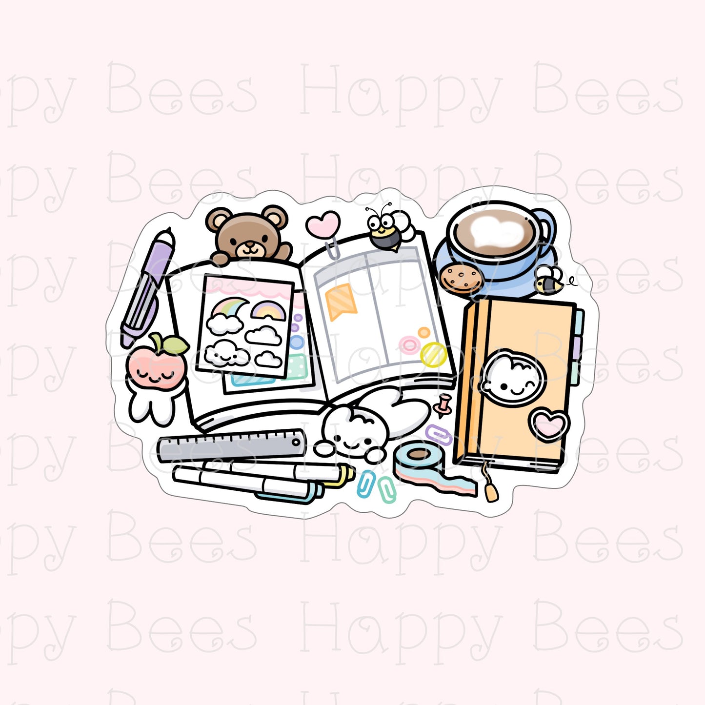 Let's Plan Together Die Cut Doodles - Cute Bullet Journal Planner Stickers DC10072