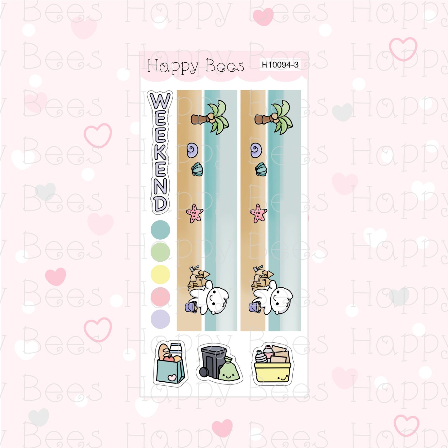 Beach Fun - Hobonichi Weeks Weekly Planner Sticker Kit H10094