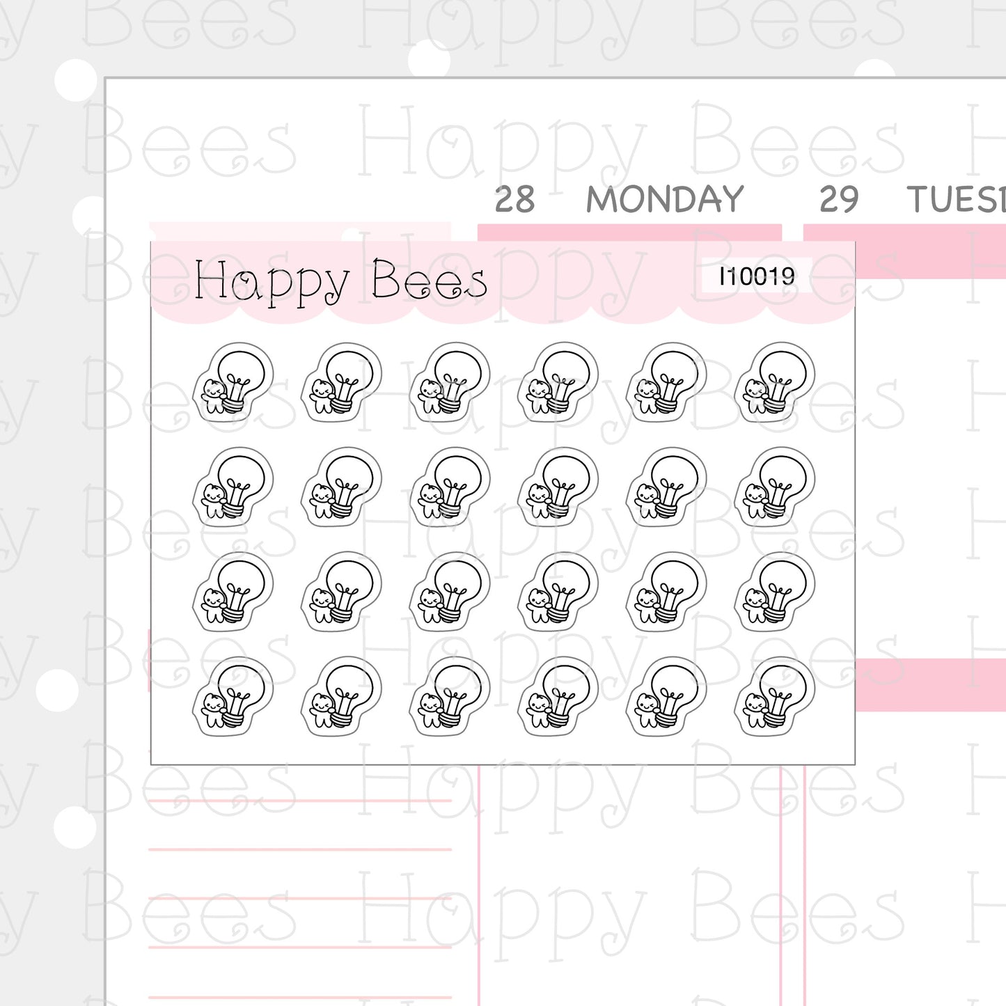 Tiny Minimal Icons / Emotions - Cute Doodles Planner Stickers I10019