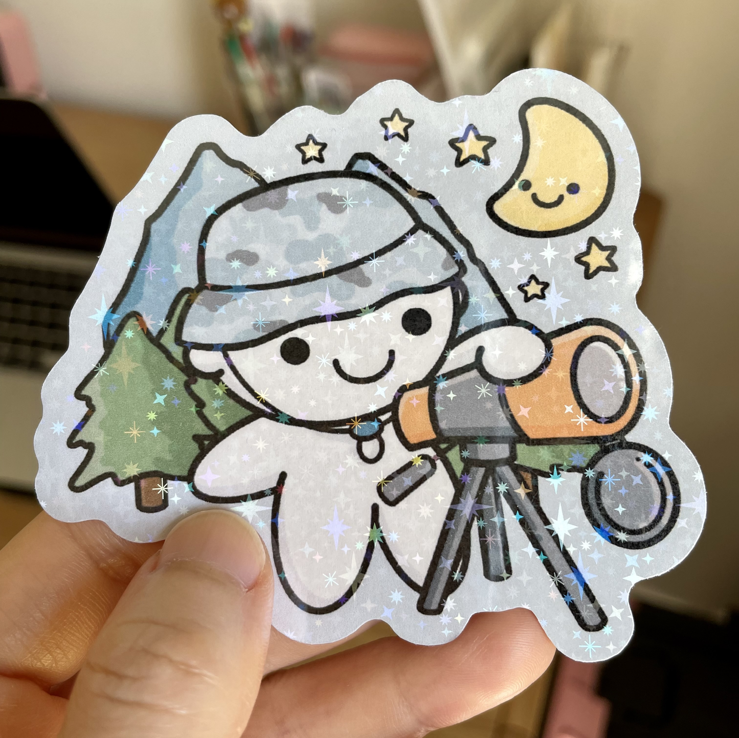 Forest Adventure Holographic Die Cut - Cute Doodles Bullet Journal Planner Stickers DC10016