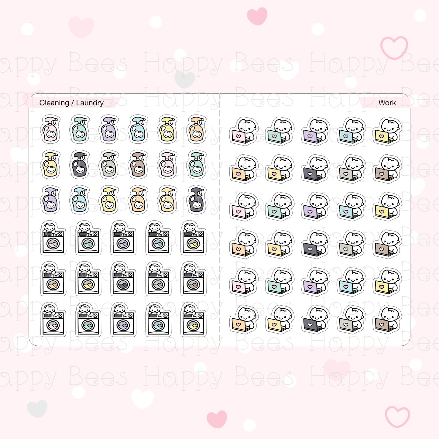 Icon Doodles Sticker Book - Cute Functional Journal Planner Stickers SB10007