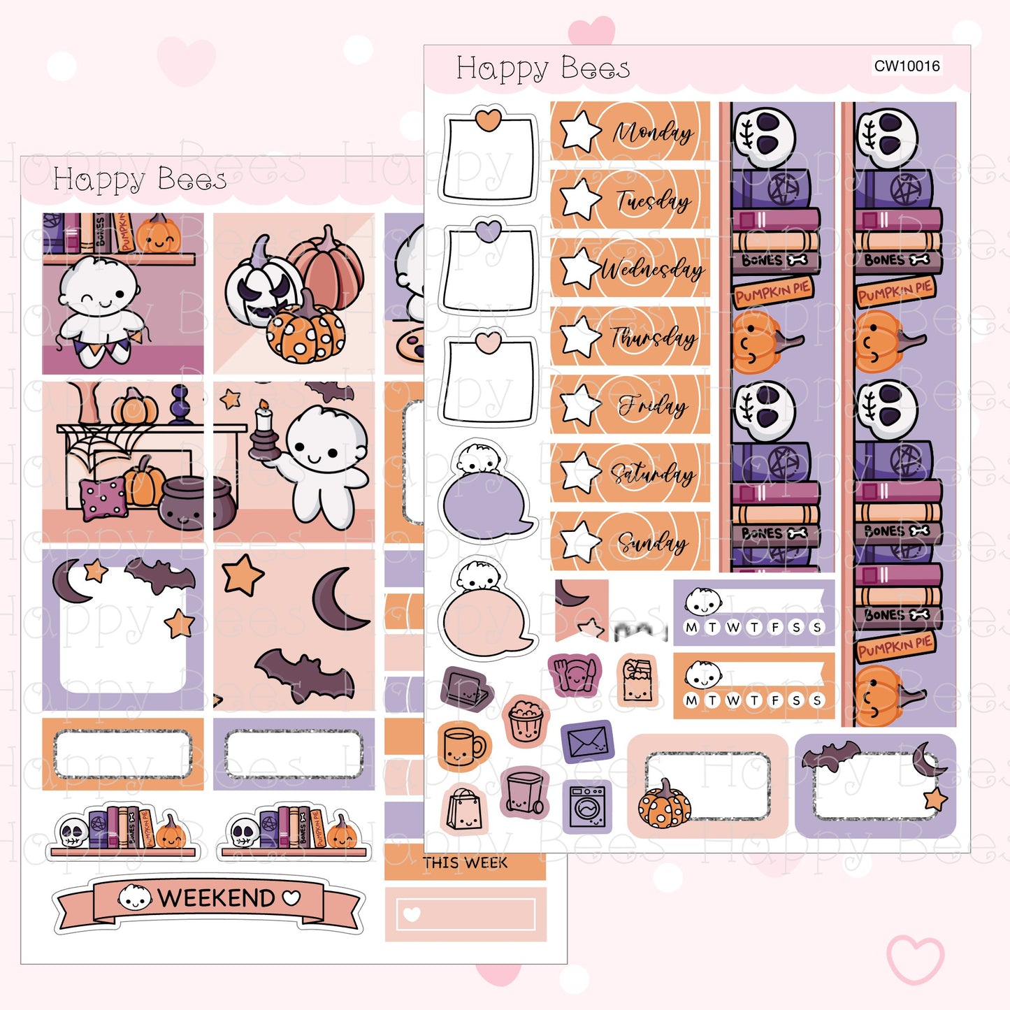 Get Ready for Halloween - Hobonichi Cousin Weekly Planner Sticker Kit CW10016