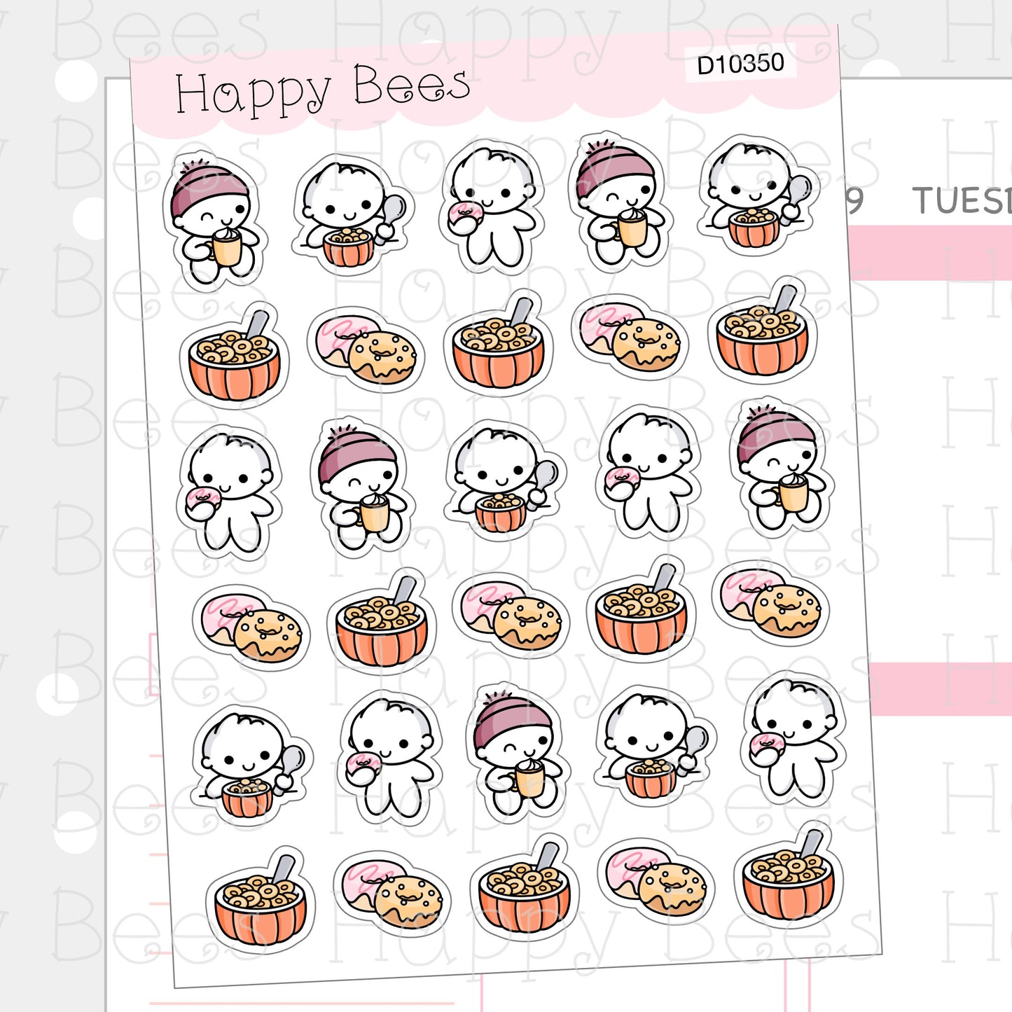 Pumpkin Spice Doodles Vol. 2 - Cute Autumn Food Drinks Planner Stickers D10350