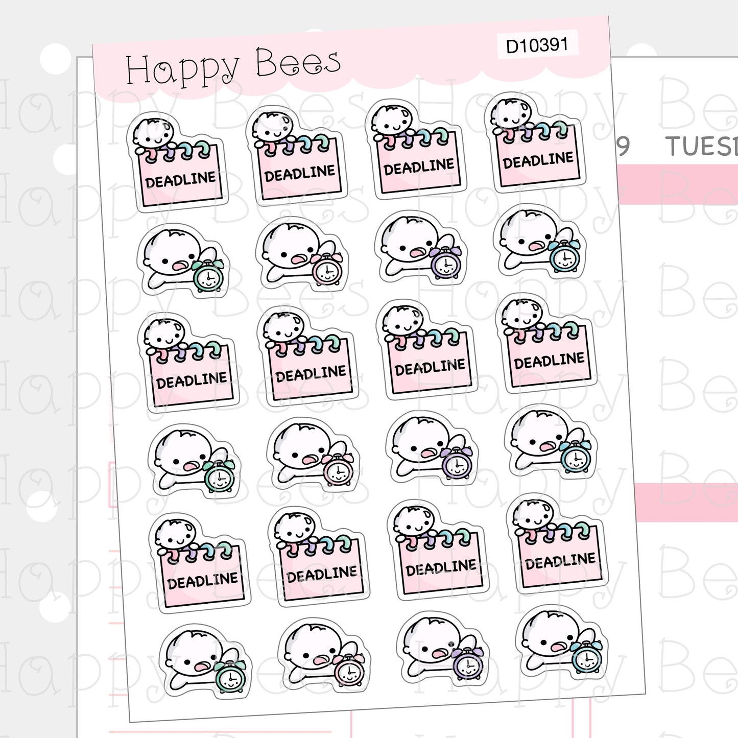 Deadline Doodles - Cute Work Project Schedule Planner Stickers D10391