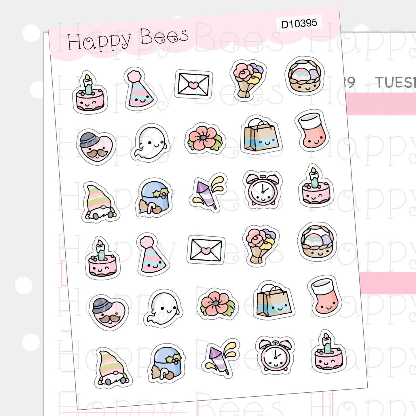Mini Holiday Doodles - Cute Calendar Planner Stickers D10395