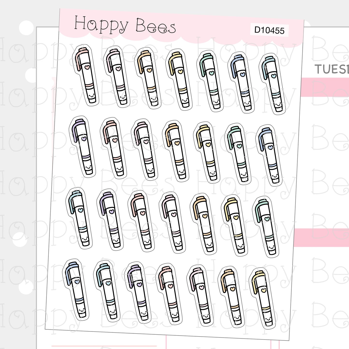 Highlighter Doodles Vol. 2 - Cute Planning Pens Planner Stickers D10455