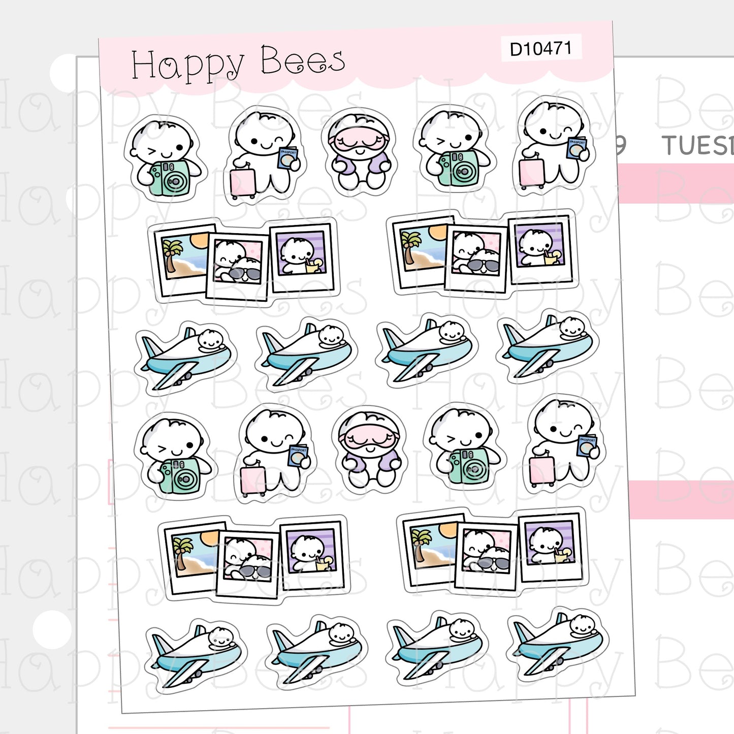 Travel & Vacation Doodles Vol. 2 - Cute Holiday Trip Planner Stickers D10471