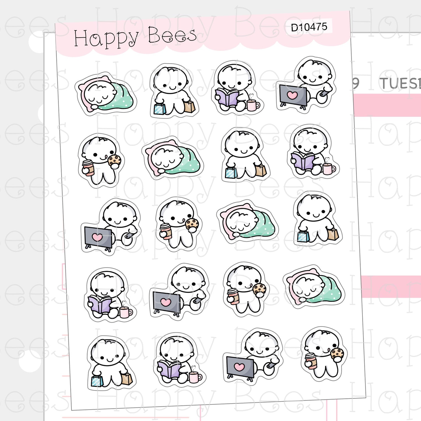 Me Time Doodles - Cute Relax Planner Stickers D10475