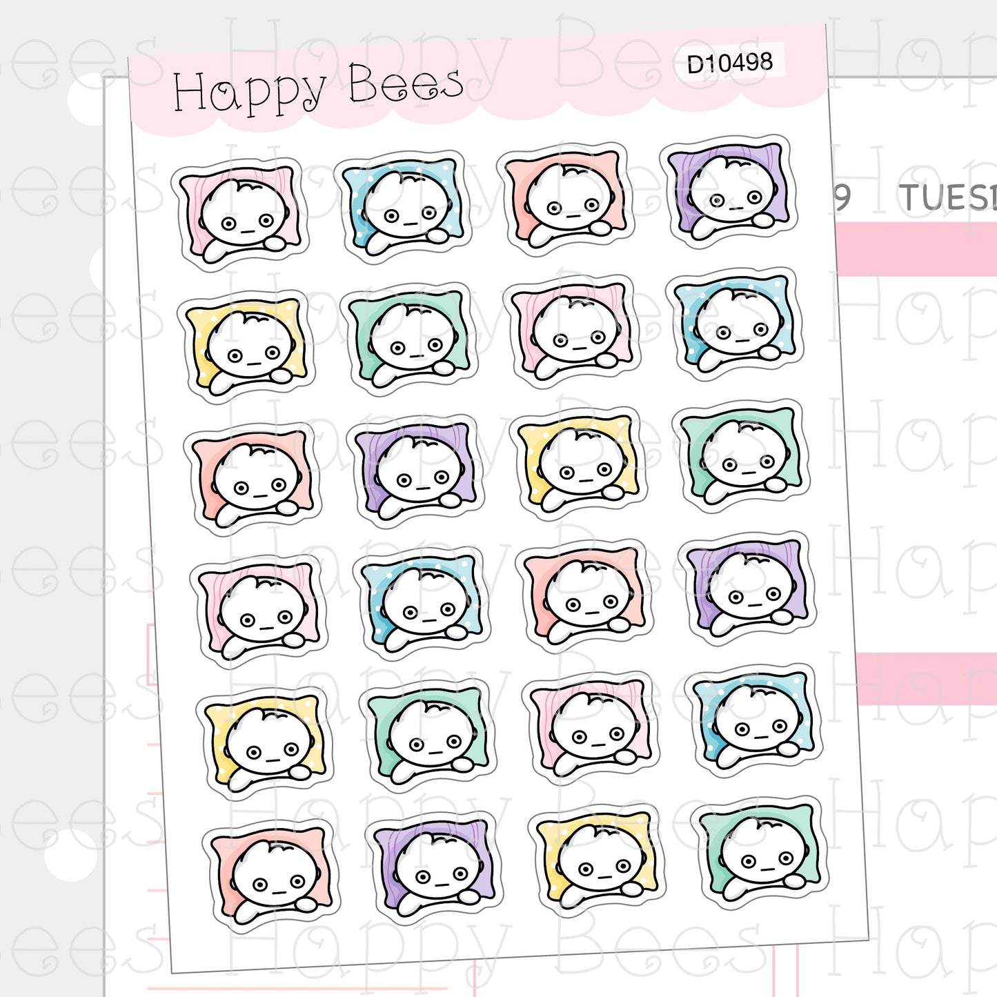 Can't Sleep Doodles - Cute Insomnia Planner Stickers D10498