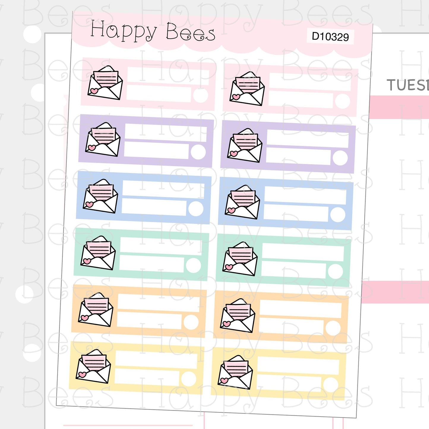 Bill Due Boxes Vol. 2 - Functional Finance Cute Doodles Vertical Planner Stickers D10329