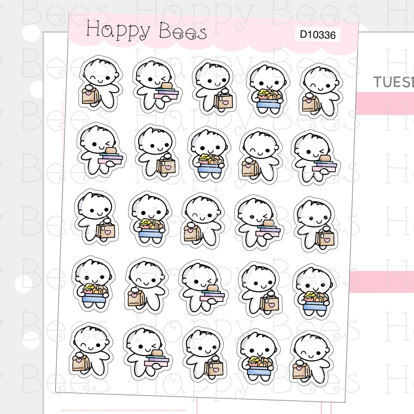 Food Delivery Doodles - Cute Courier Grocery Takeaway Planner Stickers D10336