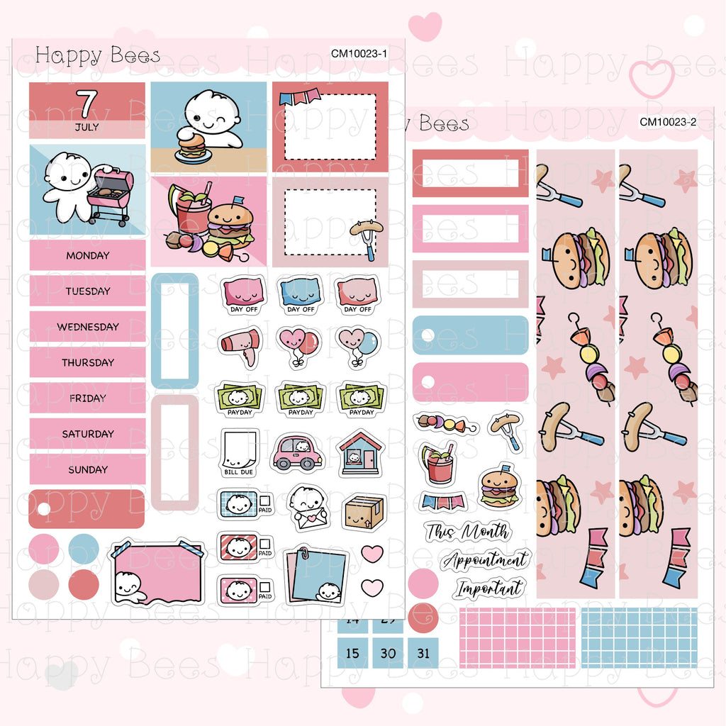 July to December - Hobonichi Cousin Monthly Planner Sticker Kit CM10023-28