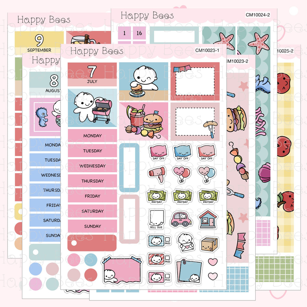 July to December - Hobonichi Cousin Monthly Planner Sticker Kit CM10023-28