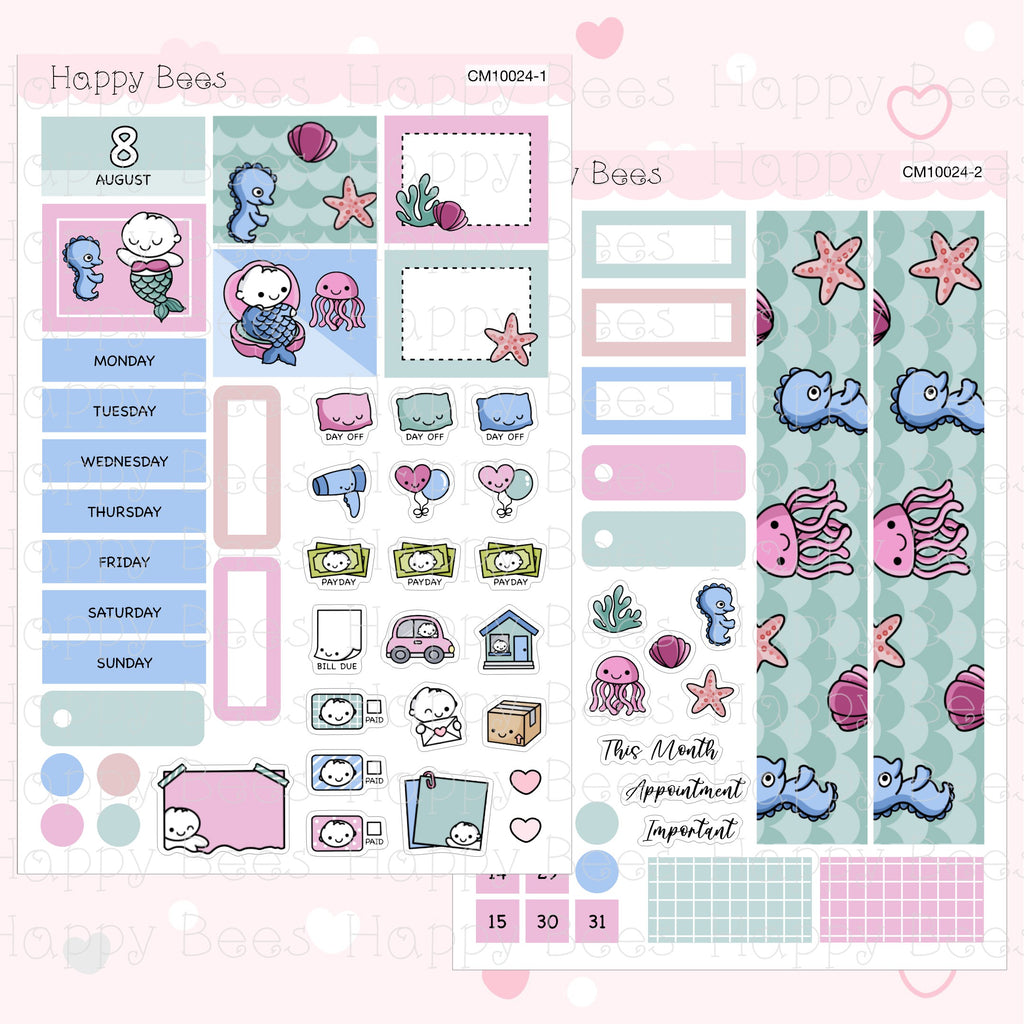July to December - Hobonichi Cousin Monthly Planner Sticker Kit CM10023-28