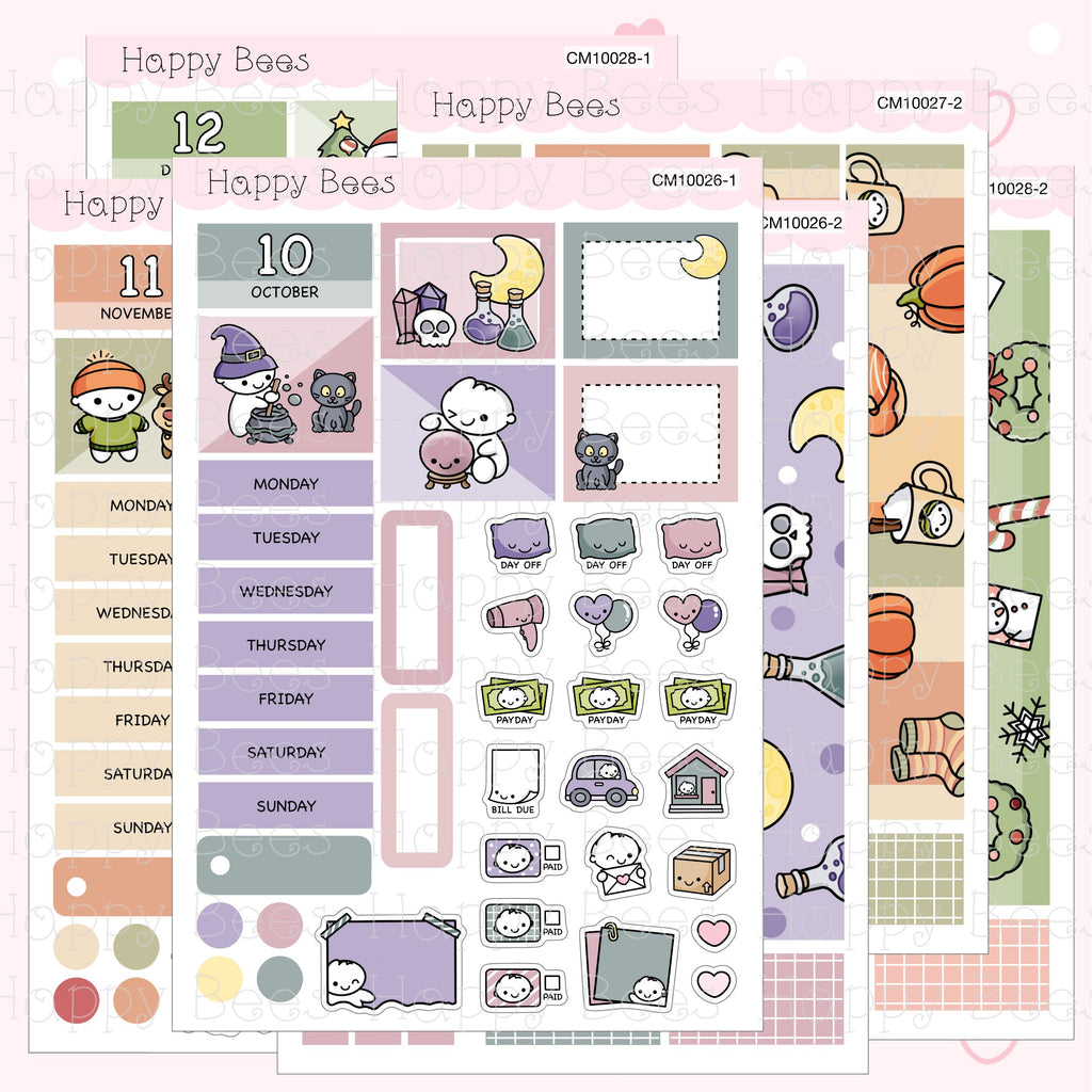 July to December - Hobonichi Cousin Monthly Planner Sticker Kit CM10023-28