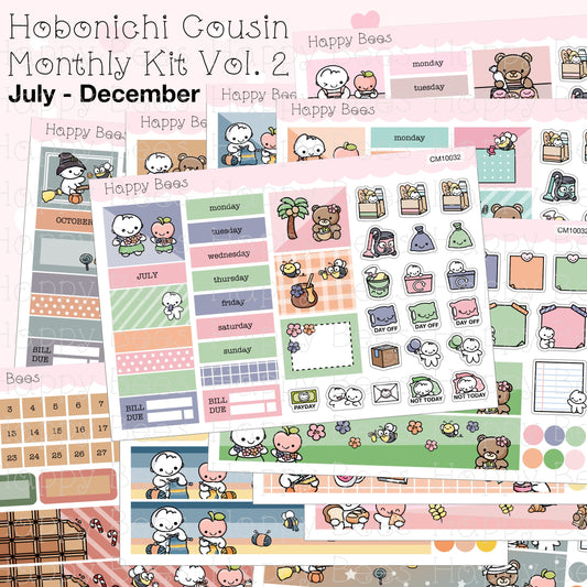 July to December - Hobonichi Cousin Monthly Planner Sticker Kit Vol. 2 CM10032-37