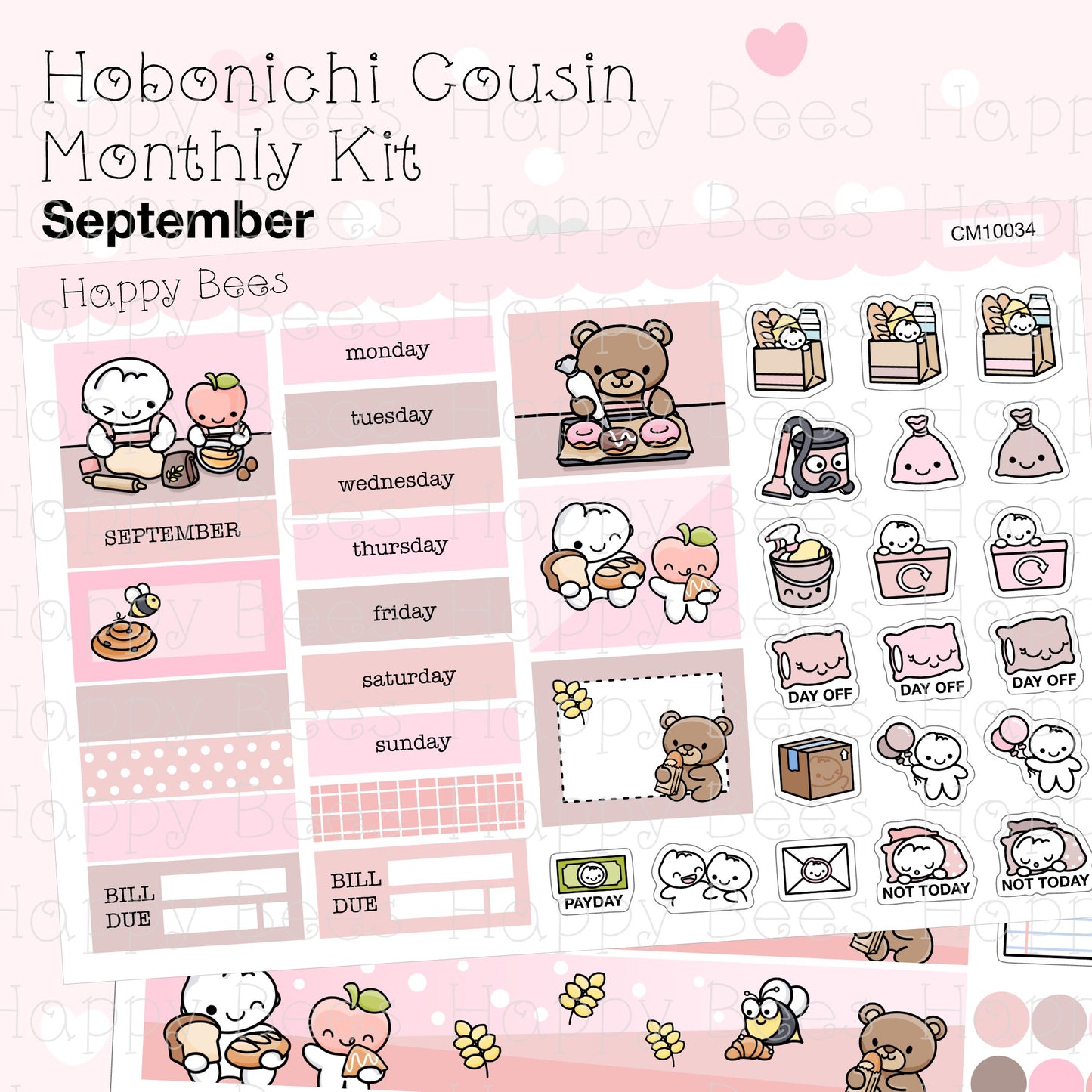 Bakery / September - Hobonichi Cousin Monthly Planner Sticker Kit Vol. 2 CM10034