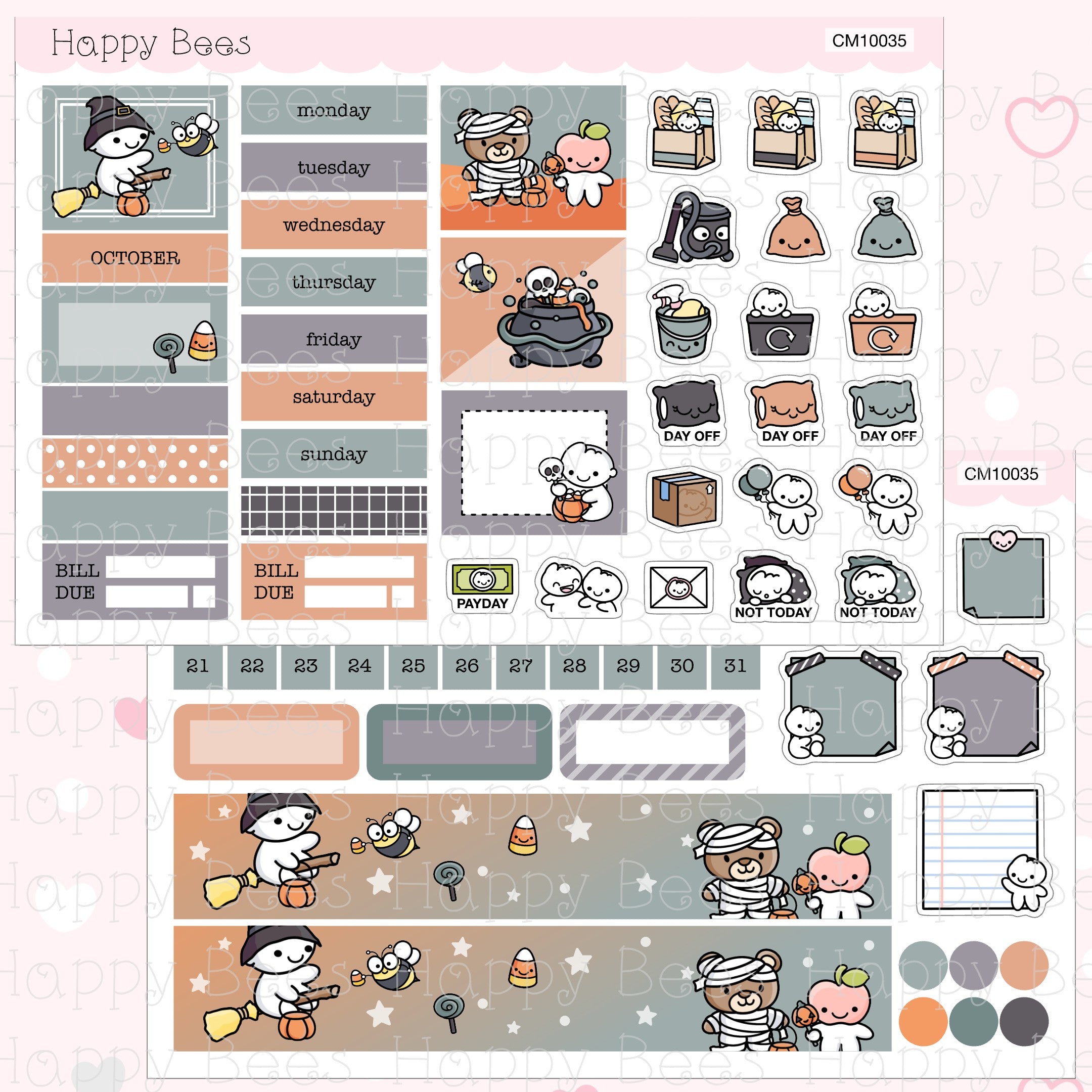 July to December - Hobonichi Cousin Monthly Planner Sticker Kit Vol. 2 CM10032-37