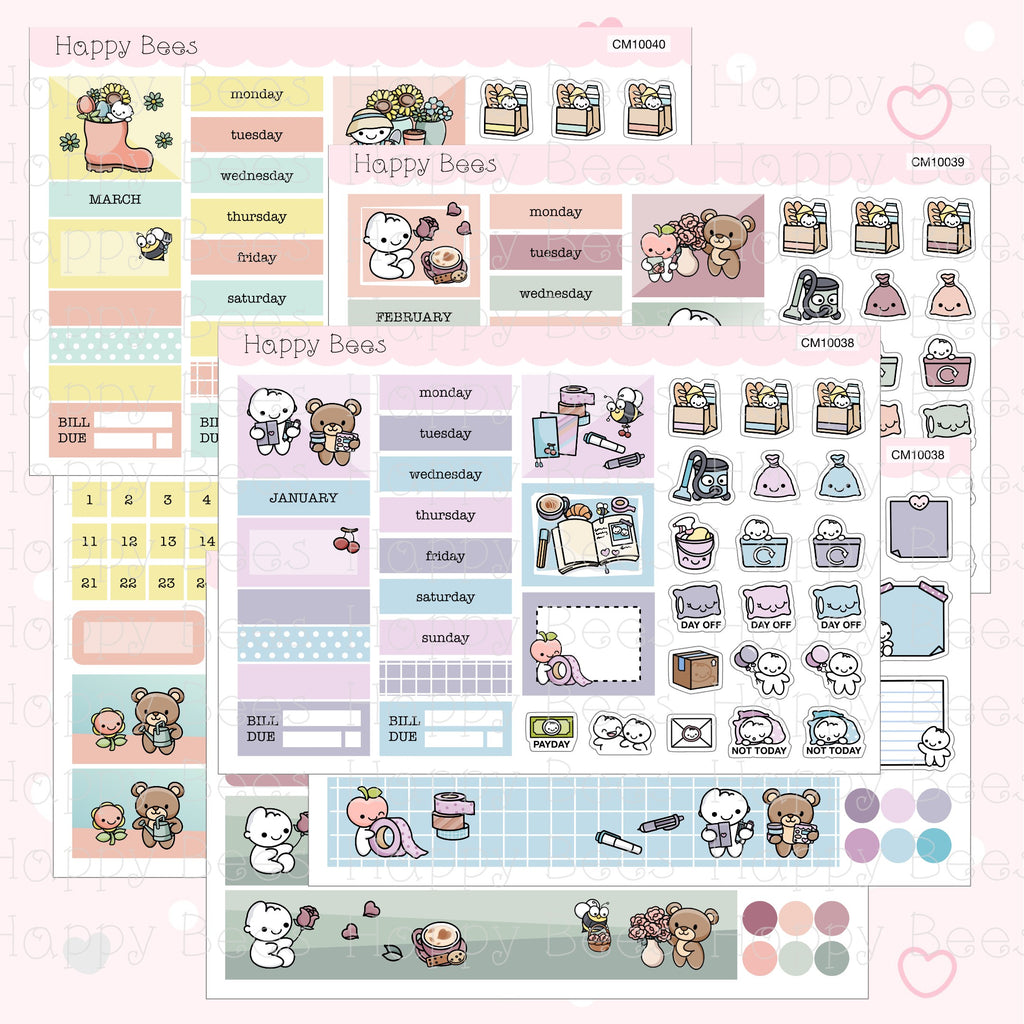 January to June - Hobonichi Cousin Monthly Planner Sticker Kit Vol. 2 CM10038-43