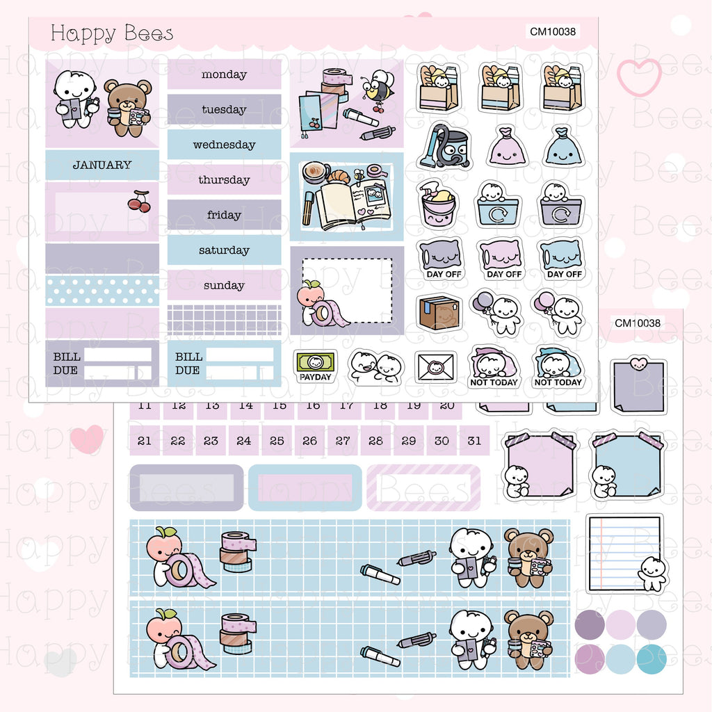 January to June - Hobonichi Cousin Monthly Planner Sticker Kit Vol. 2 CM10038-43