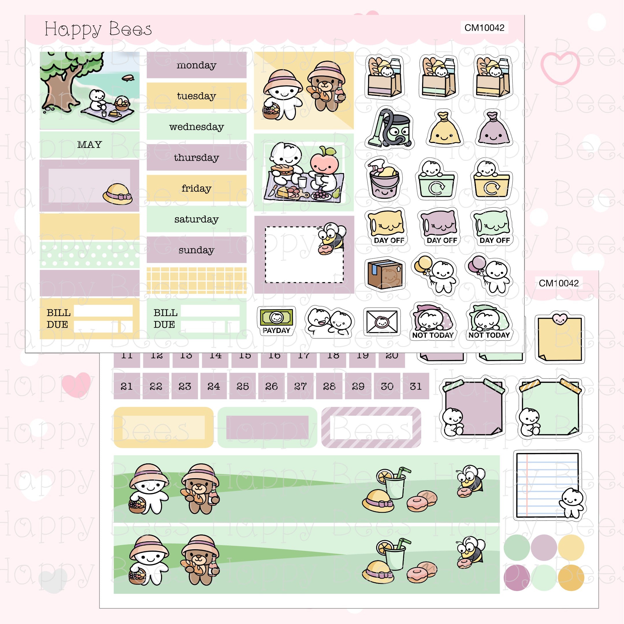 January to June - Hobonichi Cousin Monthly Planner Sticker Kit Vol. 2 CM10038-43