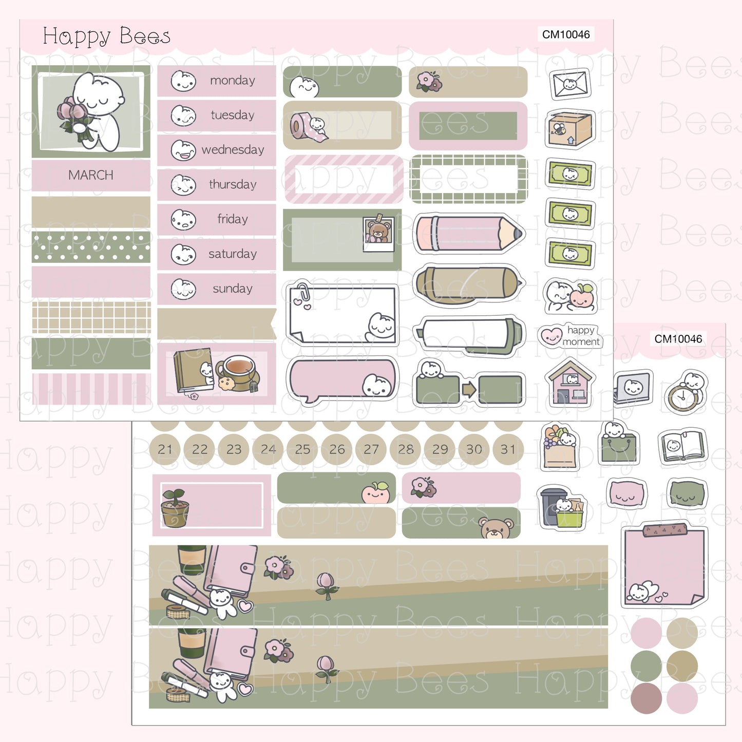 Hobonichi Cousin Monthly Planner Sticker Kit Vol. 3 CM10044-55