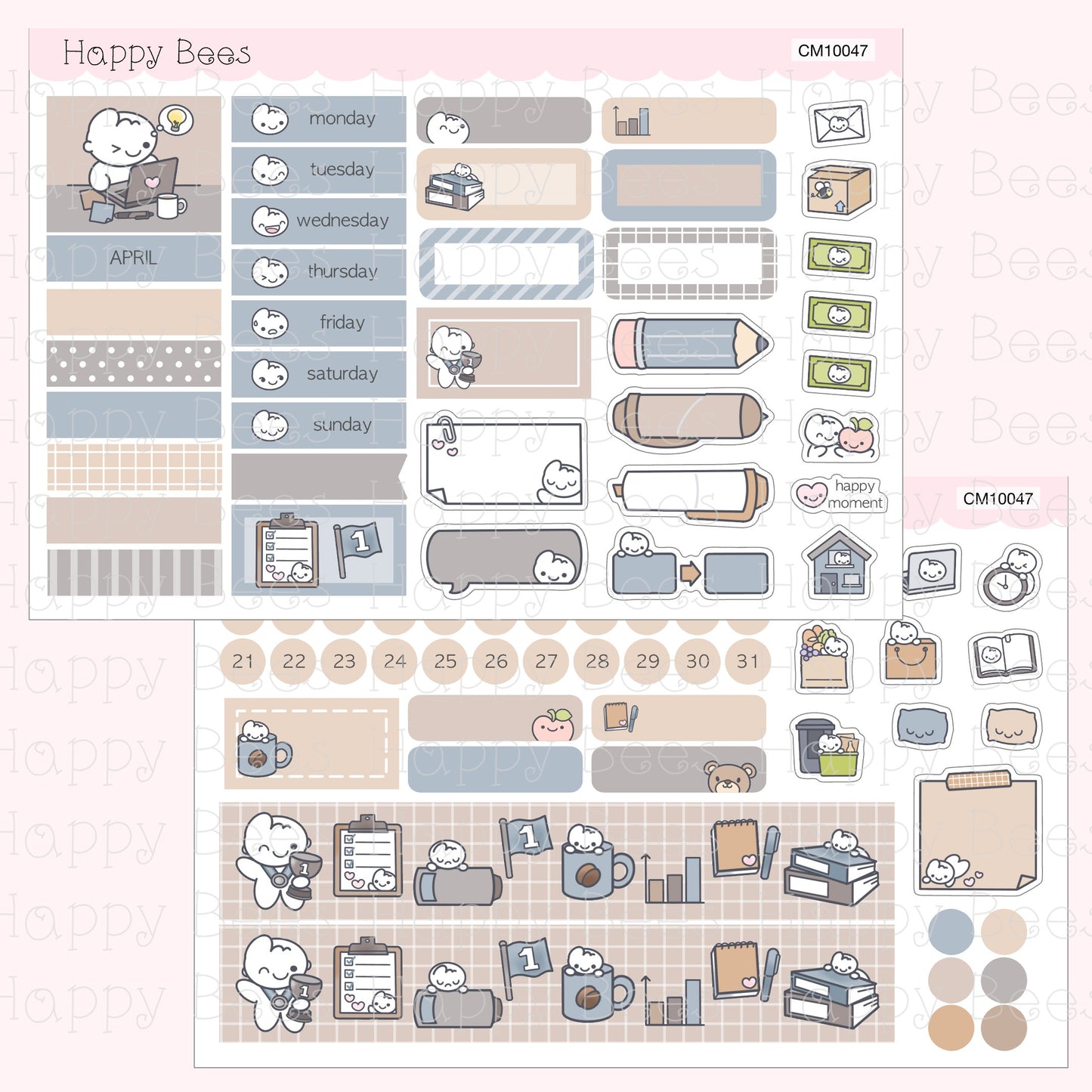 Hobonichi Cousin Monthly Planner Sticker Kit Vol. 3 CM10044-55