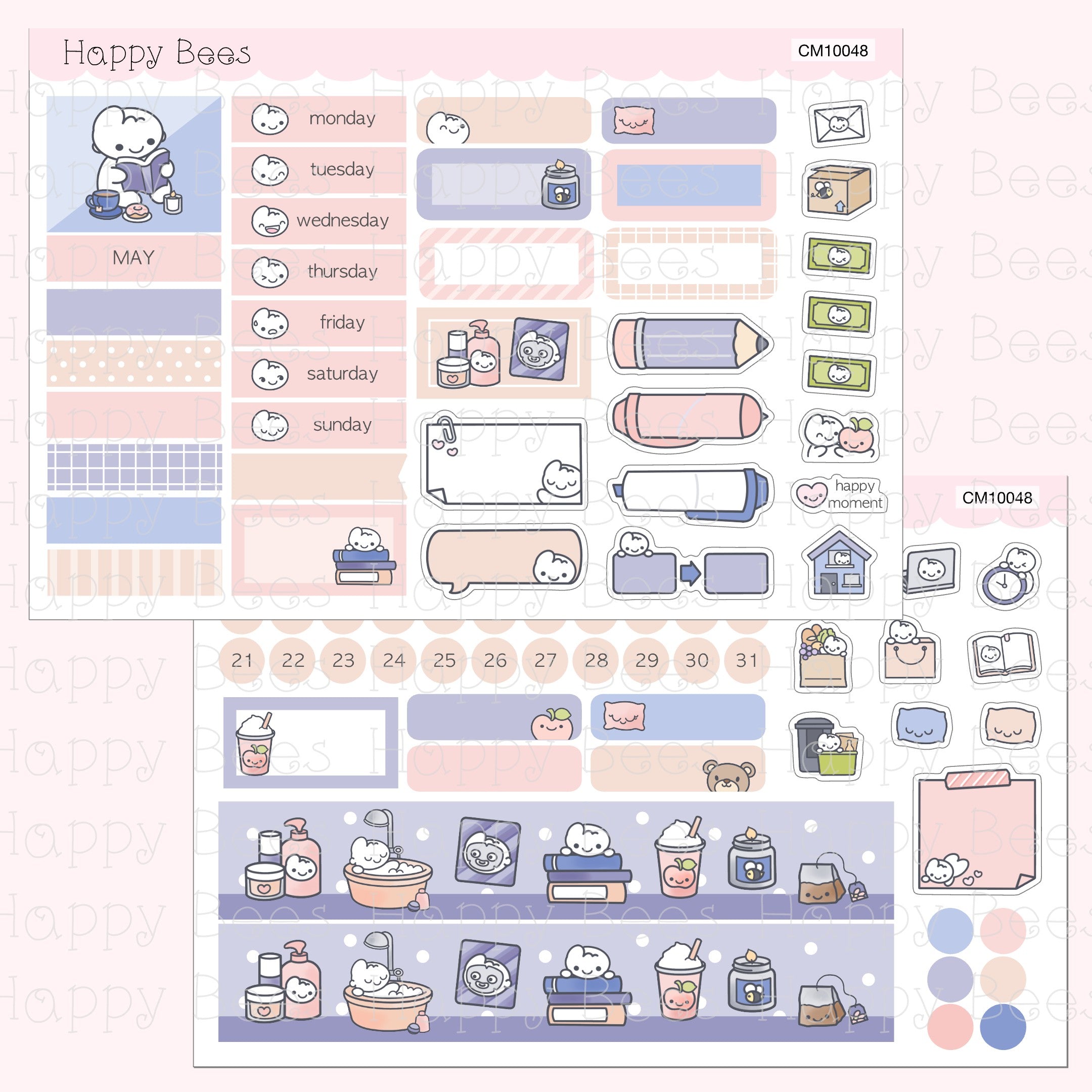 Hobonichi Cousin Monthly Planner Sticker Kit Vol. 3 CM10044-55