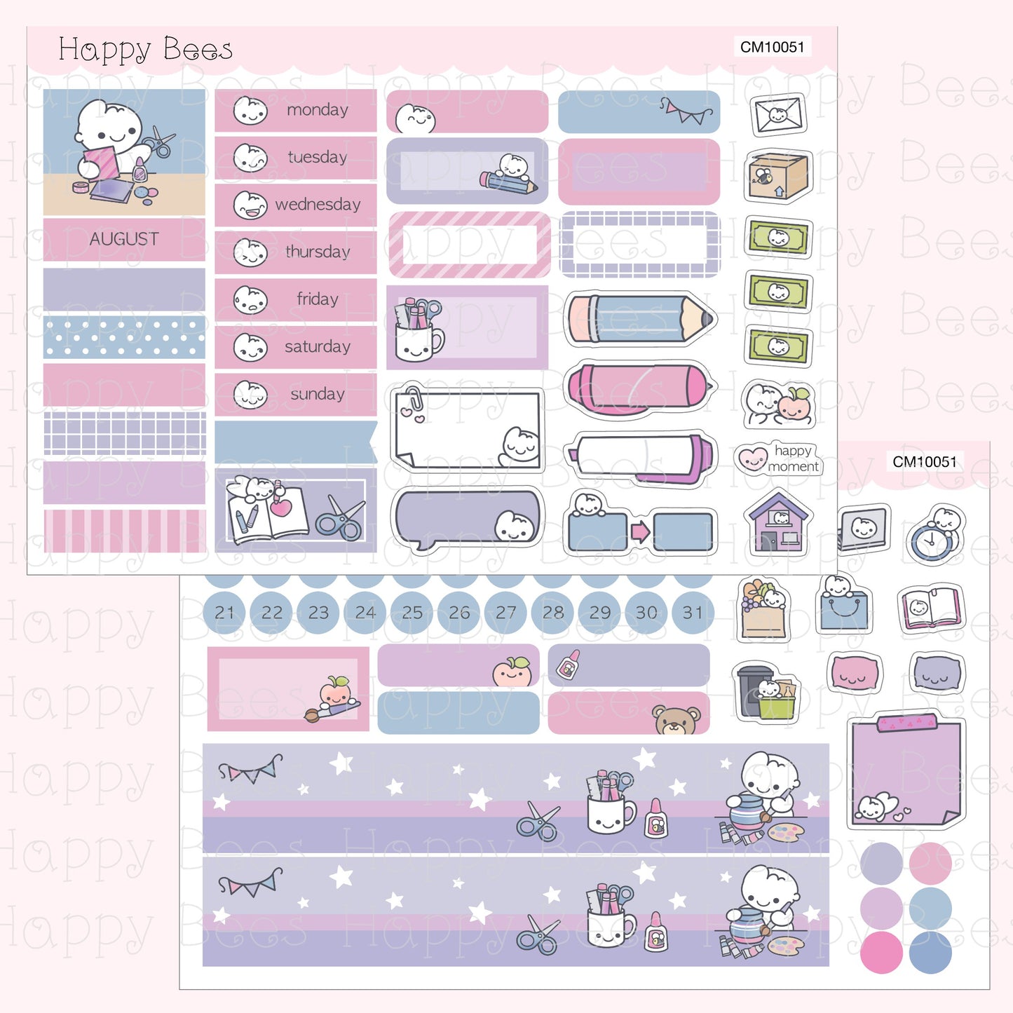 Hobonichi Cousin Monthly Planner Sticker Kit Vol. 3 CM10044-55