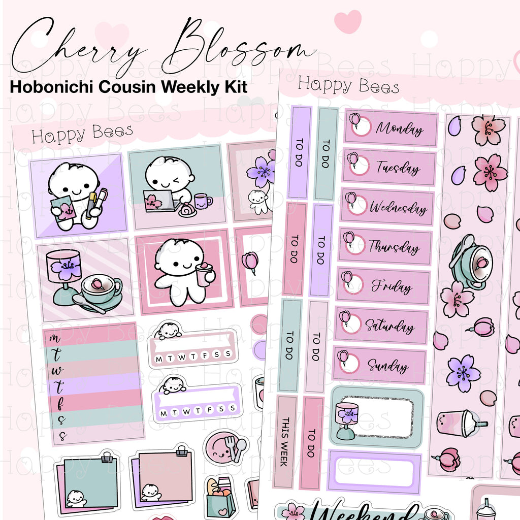 Cherry Blossom - Hobonichi Cousin Weekly Planner Sticker Kit CW10020