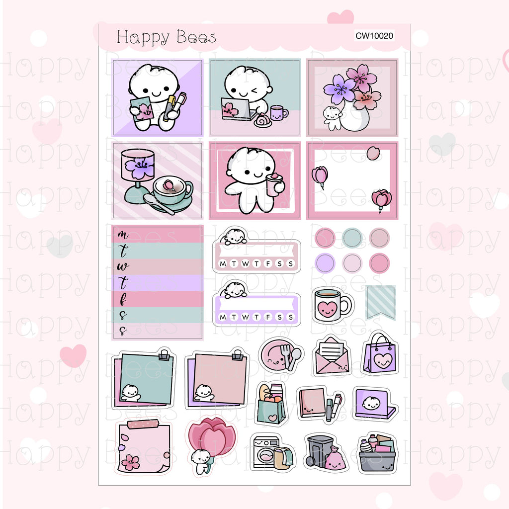 Cherry Blossom - Hobonichi Cousin Weekly Planner Sticker Kit CW10020